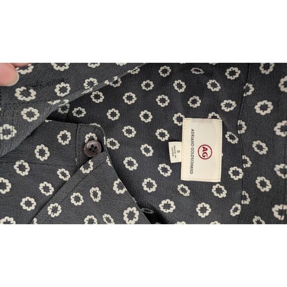 Adriano Goldschmied Alena Shirt Women's Gray 100% Silk 3/4 Sleeve Blouse S Small - Picture 6 of 7